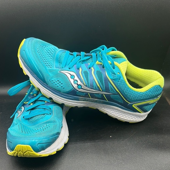 Saucony Women's Omni 16 Running Shoe Teal/Citron size 10 - Picture 1 of 6